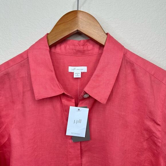 NEW  J.Jill 100% Linen Tunic  Light Papaya  Size 1X - Picture 7 of 14